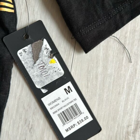 Bebe sport holographic stripe tee shirt M‎ Nwt - Picture 2 of 3